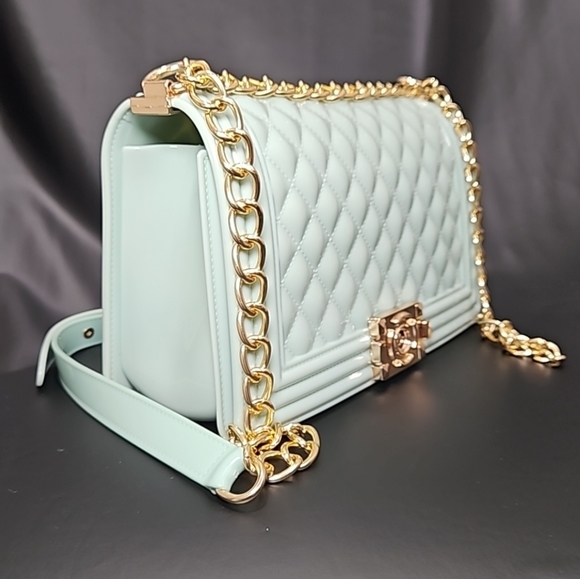 Girly Mint Diamond Cut Jelly Purse - Picture 2 of 6